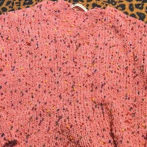 The Impeccable Pig Pink Multicolor V-Neck Sweater